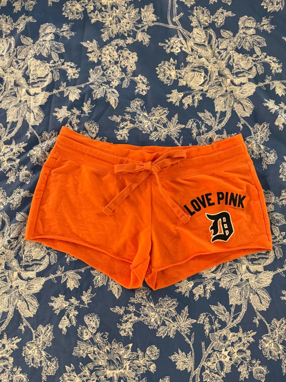 Vintage Y2K PINK Victoria's Secret Bright Orange 'Love Pink' Athletic Shorts